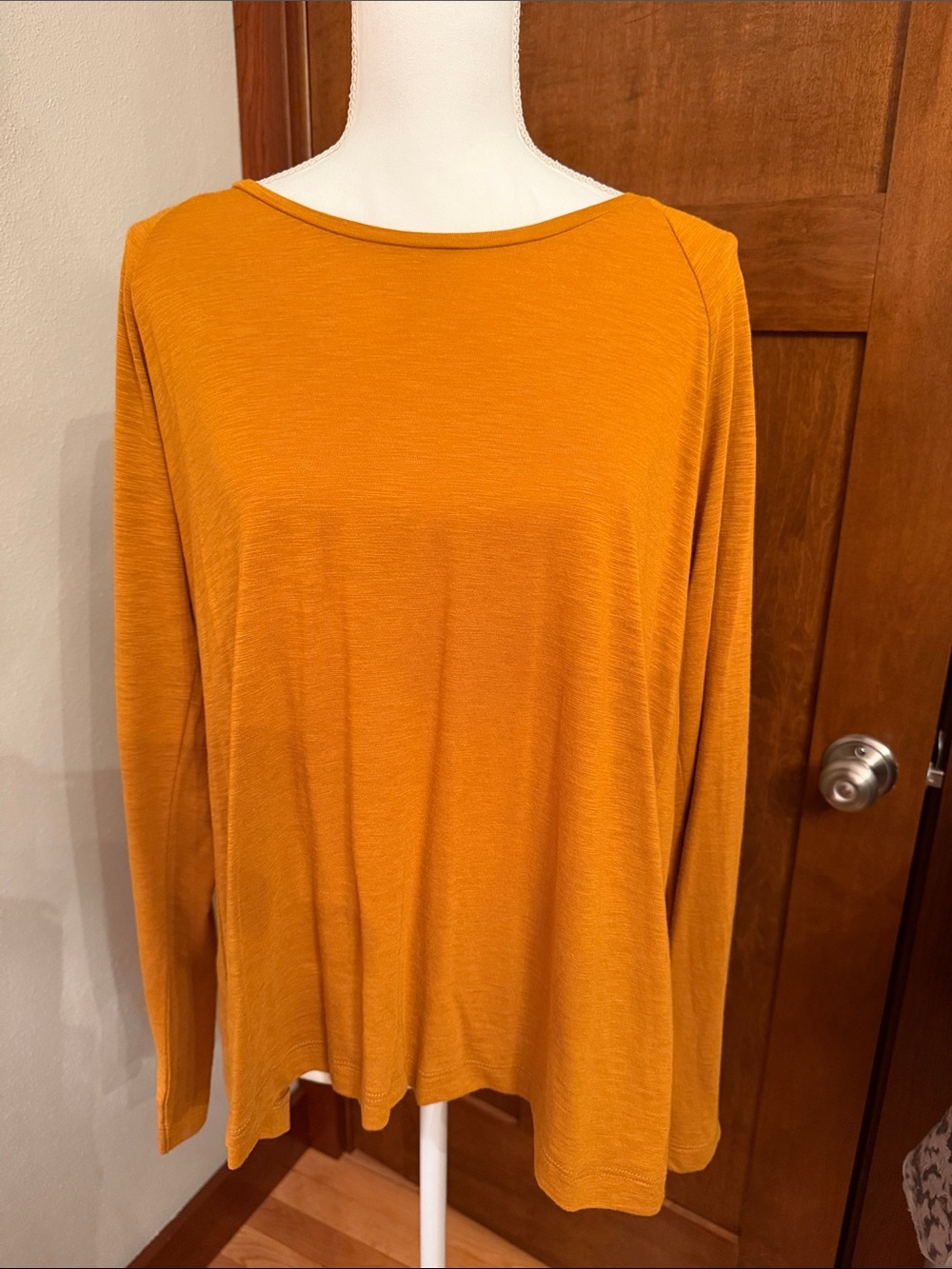 Lilla P Long-Sleeve Crewneck Top in Mustard